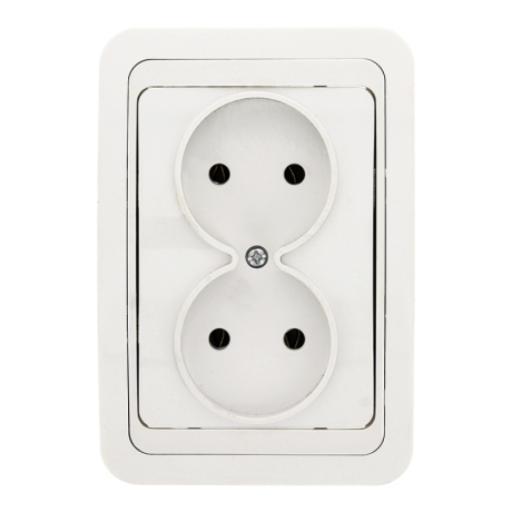 Лондон Розетка 2-местная без заземления 10А керамика белая EKF PROxima EER10-102-10C