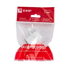 Вилка угловая усиленная с заземлением белая 16А 250В EKF Proxima AVY16-10-r