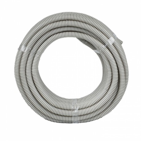 Труба гофр. ПВХ с протяжкой d20 мм (25 м) серая EKF-Plast tg-z-20-25n