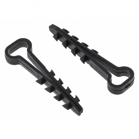 Дюбель-хомут (6х12 мм) для плоского кабеля черный (100 шт.) EKF PROxima plc-cd1-6x12b