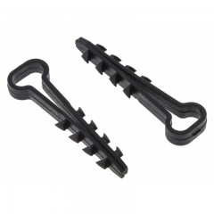 Дюбель-хомут (6х12 мм) для плоского кабеля черный (100 шт.) EKF PROxima plc-cd1-6x12b