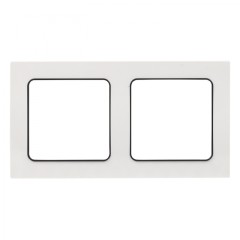 Стокгольм Рамка 2-местная белая с линией цвета черный EKF PROxima EXM-G-305-10