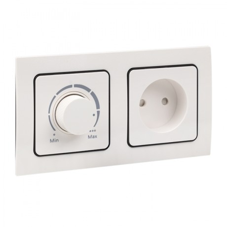 Стокгольм Рамка 2-местная белая с линией цвета черный EKF PROxima EXM-G-305-10