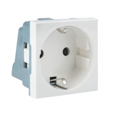 Розетка 45х45 с заземлением, 90 градусов, белая EKF E2MR16-028-10