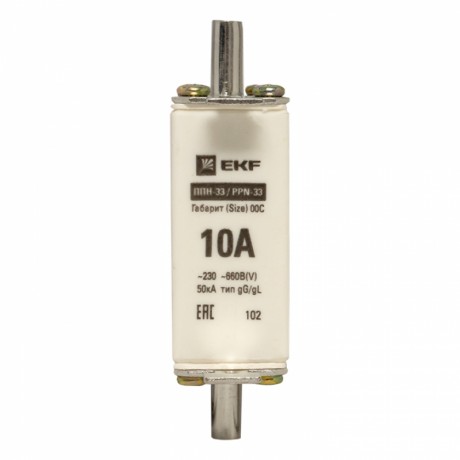Плавкая вставка ППН-33 100/ 10А габарит 00С EKF PROxima fus-33/100/10