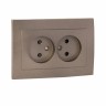 Валенсия лицевая панель розетка 2-местной б/з 10А графит с защ. штор. EKF PROxima ESR10-L-102-60