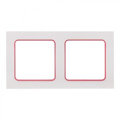Стокгольм Рамка 2-местная белая с линией цвета красный EKF PROxima EXM-G-305-20
