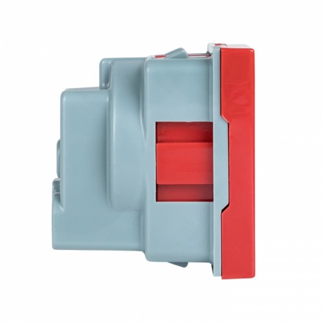 Розетка 45х45 с заземлением, 90 градусов, красная EKF E2MR16-028-70