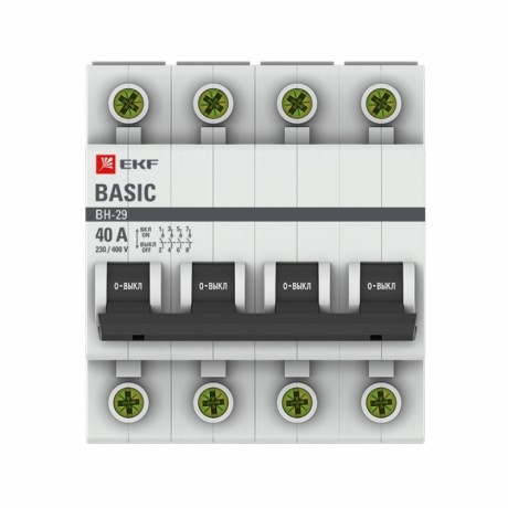 Выключатель нагрузки 4P 40А ВН-29 EKF Basic SL29-4-40-bas