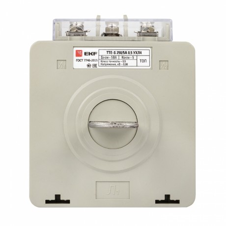 Трансформатор тока ТТЕ-A-250/5А с клеммой напряжения класс точности 0,5 EKF PROxima tte-S-250