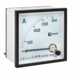Амперметр AMA-961 аналоговый на панель (96х96) квадратный вырез 1500А трансф. подкл. EKF ama-961-1500