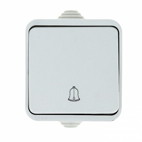 Прага Кнопка звонка 1-клавишная 10А IP44 белая EKF EKZ10-026-10-44