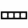 Минск Рамка 4-местная стеклянная черная EKF Basic ERM-G-404-70