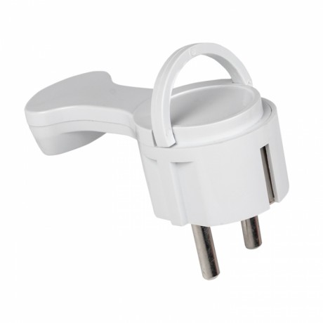 Вилка угловая плоская с/з белая СТЕЛС 16А 250В EKF PRO AVYF16-10-r