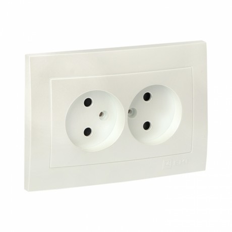 Валенсия лицевая панель розетка 2-местной б/з 10А жемчуг с защ. штор. EKF PROxima ESR10-L-102-50