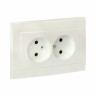 Валенсия лицевая панель розетка 2-местной б/з 10А жемчуг с защ. штор. EKF PROxima ESR10-L-102-50