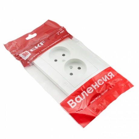 Валенсия лицевая панель розетка 2-местной б/з 10А жемчуг с защ. штор. EKF PROxima ESR10-L-102-50