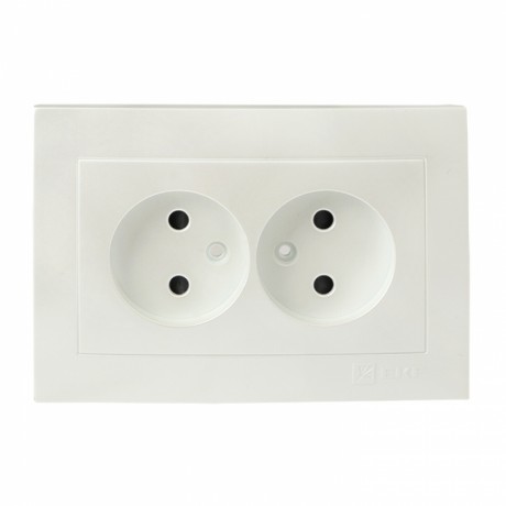 Валенсия лицевая панель розетка 2-местной б/з 10А жемчуг с защ. штор. EKF PROxima ESR10-L-102-50