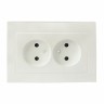 Валенсия лицевая панель розетка 2-местной б/з 10А жемчуг с защ. штор. EKF PROxima ESR10-L-102-50