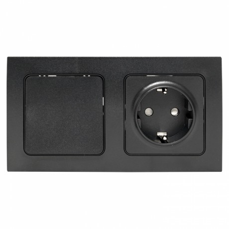 Стокгольм Рамка 2-местная черная EKF PROxima EXM-G-303-30