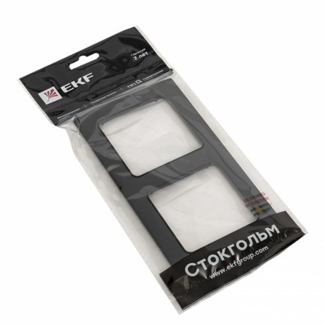 Стокгольм Рамка 2-местная черная EKF PROxima EXM-G-303-30