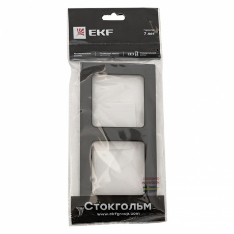 Стокгольм Рамка 2-местная черная EKF PROxima EXM-G-303-30