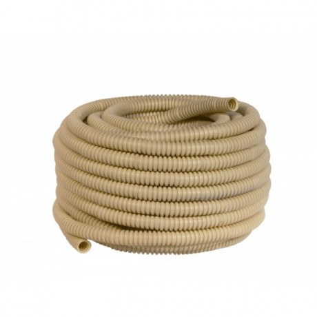 Труба гофр. ПВХ с протяжкой d20 мм (25 м) светлое дерево EKF-Plast tg-z-20w