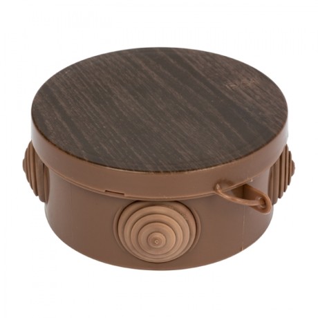 Коробка распаячная КМР-040-039 с крышкой (85х40) 4 мембранных ввода тёмное дерево IP54 EKF PROxima plc-kmr-040-039-t