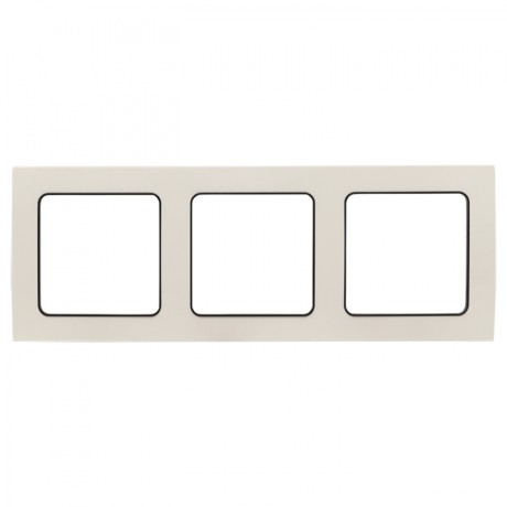 Стокгольм Рамка 3-местная белая с линией цвета черный EKF PROxima EZM-G-304-20