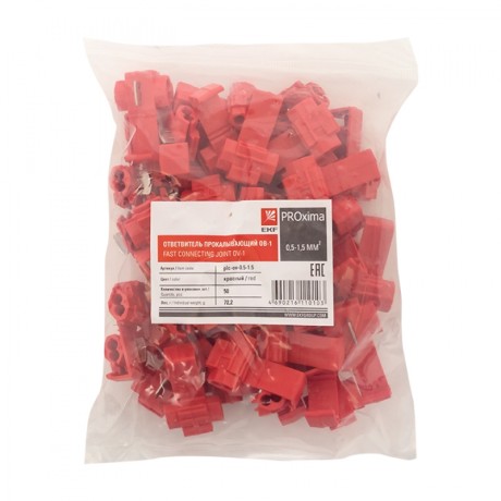 Ответвитель прокалывающий ОВ-1 0,5-1,5 мм2 красный (50шт.) EKF PROxima plc-ov-0.5-1.5