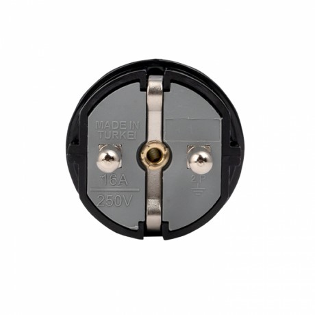 Вилка прямая усиленная с заземлением черная 16А 250В EKF Proxima AVP16-30-r