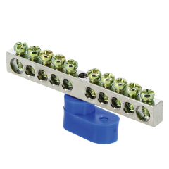 Шина 0 N (6x9мм) 10 отв. цинк синий угловой изолятор EKF PROxima sn1-63-10-1