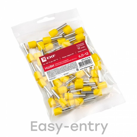 Наконечник штыревой втулочный изолированный НШвИ 6,0-12 (50шт.) EKF PROxima nhvi-6.0-12