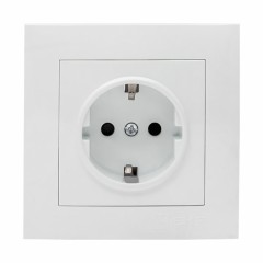 Валенсия розетка 1-местная с/з 16А белая с защ. штор. EKF PROxima EWR16-028-10