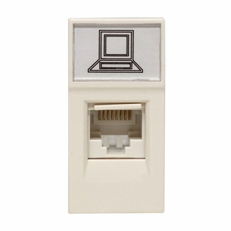 Розетка RJ45 кат. 5e, 1 модуль EKF E1MK015E-135-10