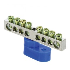 Шина 0 N (6x9мм) 8 отв. цинк синий угловой изолятор EKF PROxima sn1-63-08-1