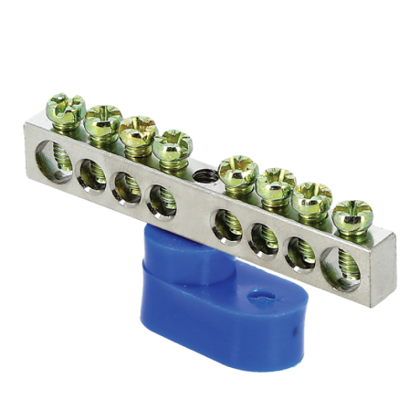 Шина 0 N (6x9мм) 8 отв. цинк синий угловой изолятор EKF PROxima sn1-63-08-1