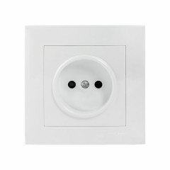 Валенсия розетка 1-местная б/з 10А белая с защ. штор. EKF PROxima EWR10-022-10