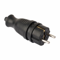 Вилка прямая каучуковая 230В 2P+PE 16A IP44 EKF PRO RPS-011-16-230-44-r