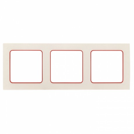 Стокгольм Рамка 3-местная белая с линией цвета красный EKF PROxima EAM-G-304-10