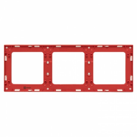 Стокгольм Рамка 3-местная белая с линией цвета красный EKF PROxima EAM-G-304-10