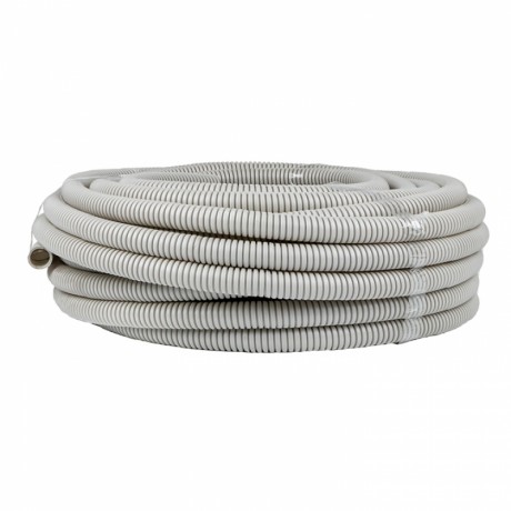 Труба гофр. ПВХ с протяжкой d25 мм (25 м) серая EKF-Plast tg-z-25-25n