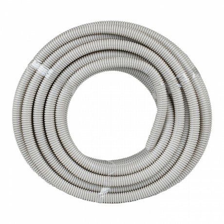 Труба гофр. ПВХ с протяжкой d25 мм (25 м) серая EKF-Plast tg-z-25-25n