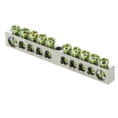 Шина PEN ноль-земля (6x9мм) 10 отв. цинк крепеж по центру EKF PROxima sn1-63-10