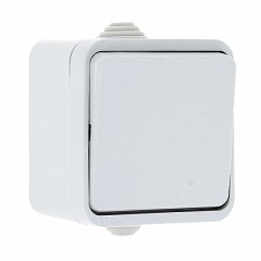 Прага Выключатель 1-клавишный 10А IP44 белый EKF EKV10-021-10-44