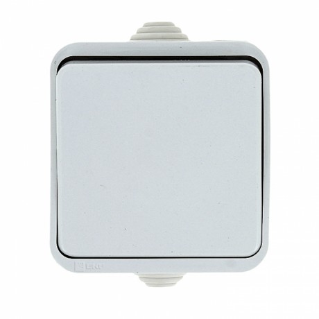 Прага Выключатель 1-клавишный 10А IP44 белый EKF EKV10-021-10-44