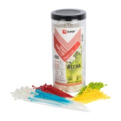 Набор хомутов цветных Весна (650 шт.): 2,5х100, 3,6х200, 3,6х280 FlexLock PROxima plc-fl-set-sp