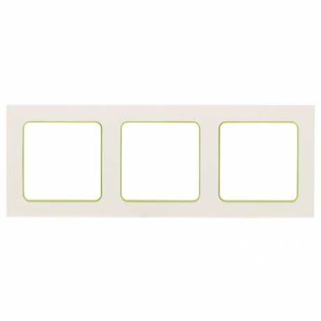 Стокгольм Рамка 3-местная белая с линией цвета зеленый EKF PROxima EAM-G-302-10