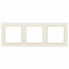Стокгольм Рамка 3-местная белая с линией цвета зеленый EKF PROxima EAM-G-302-10