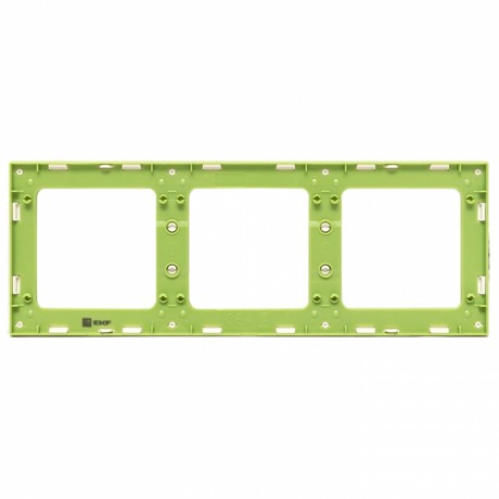 Стокгольм Рамка 3-местная белая с линией цвета зеленый EKF PROxima EAM-G-302-10